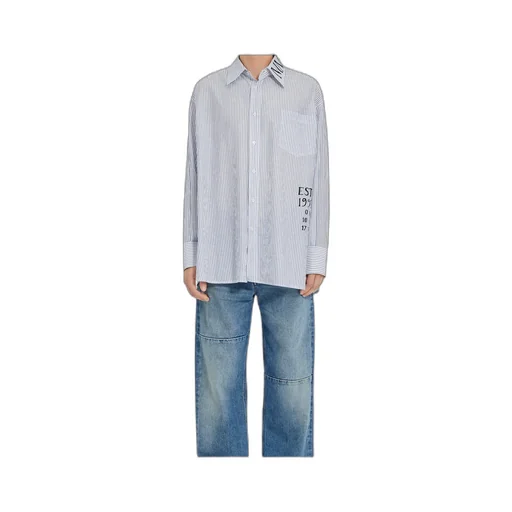 Logo Printed Striped Shirt