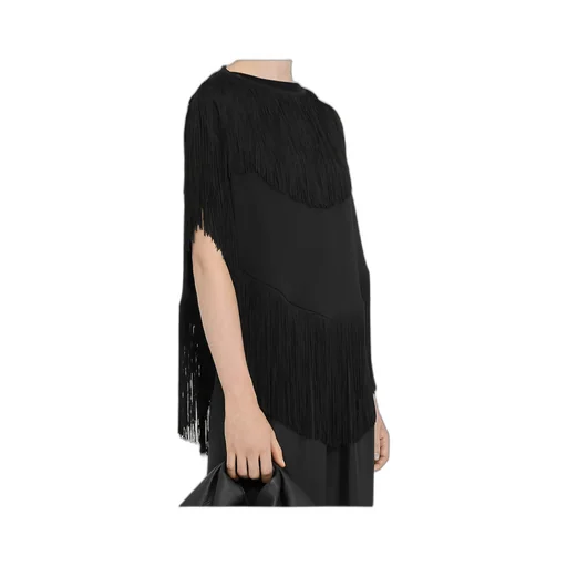 Boat Neck Fringed Top