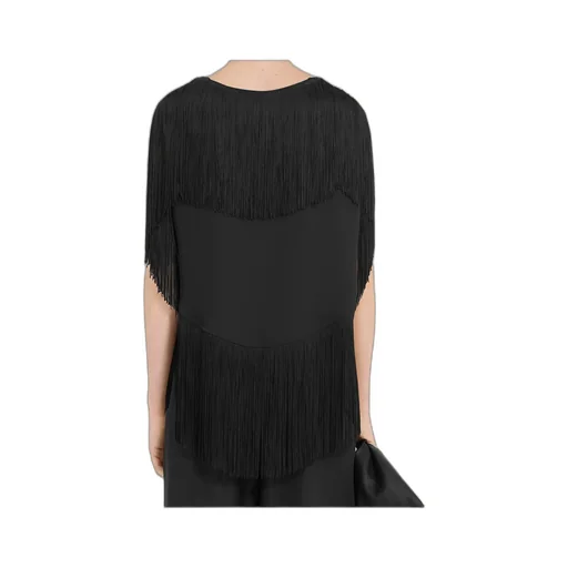 Boat Neck Fringed Top