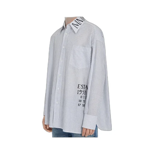 Logo Printed Striped Shirt