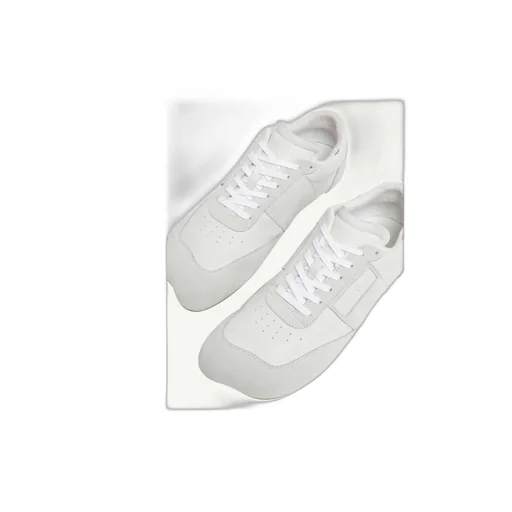 Numbers-Embossed Lace-Up Sneakers