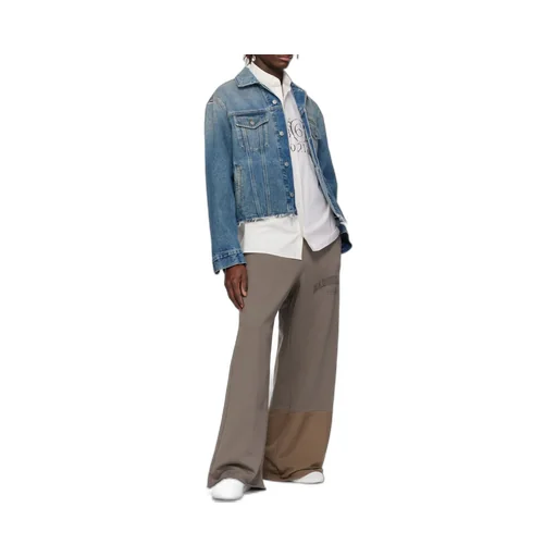 Numbers-Motif Wide-Leg Pants