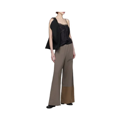 Numbers-Motif Wide-Leg Pants