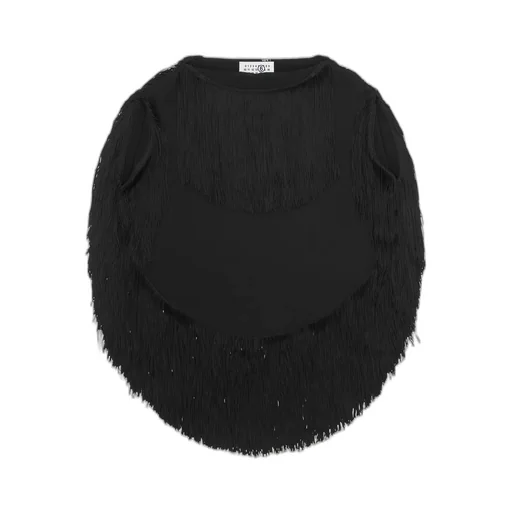 Boat Neck Fringed Top