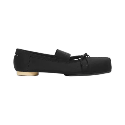 Anatomic Numbers-Motif Square-Toe Ballerina Shoes
