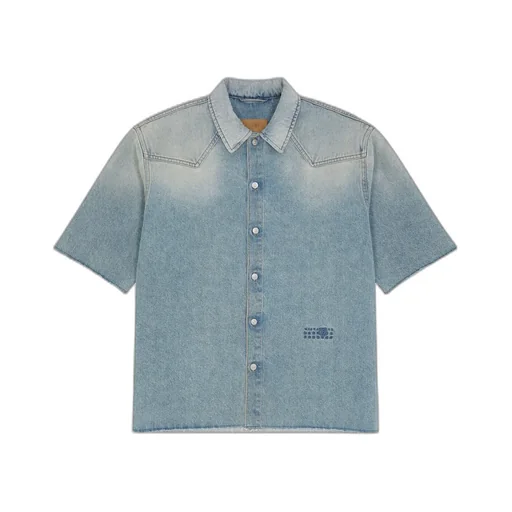 Short-Sleeved Denim Shirt