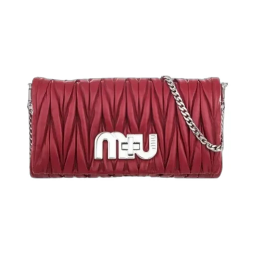 Matelassé Logo Pleated Shoulder Bag