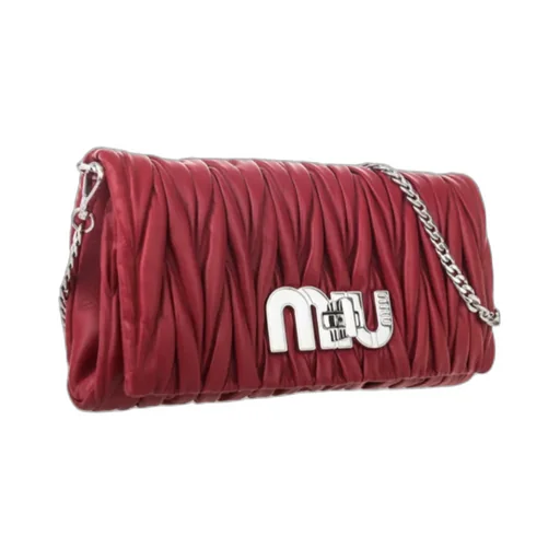 Matelassé Logo Pleated Shoulder Bag