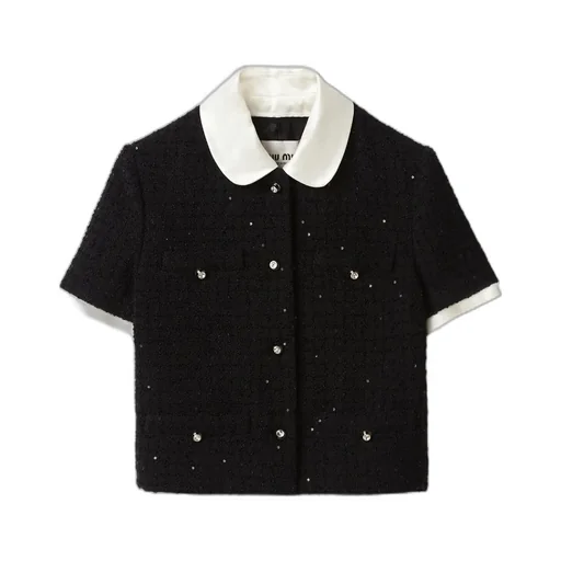 Short-Sleeved Buttoned Cardigan
