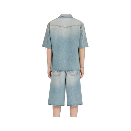 Short-Sleeved Denim Shirt
