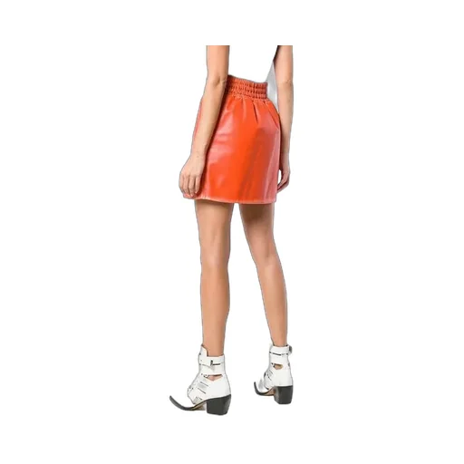 Leather Flared Mini Skirt