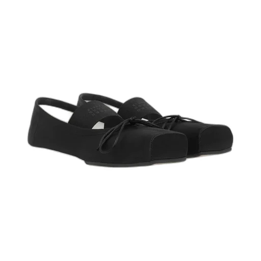 Anatomic Numbers-Motif Square-Toe Ballerina Shoes