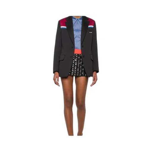 Colour-Block Single-Breasted Blazer