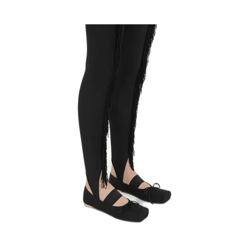 Anatomic Numbers-Motif Square-Toe Ballerina Shoes