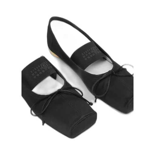 Anatomic Numbers-Motif Square-Toe Ballerina Shoes