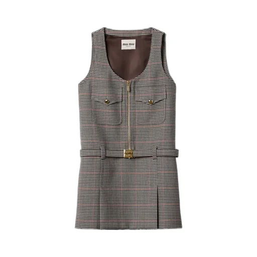 Checked Sleeveless Dress