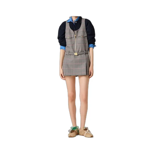 Checked Sleeveless Dress