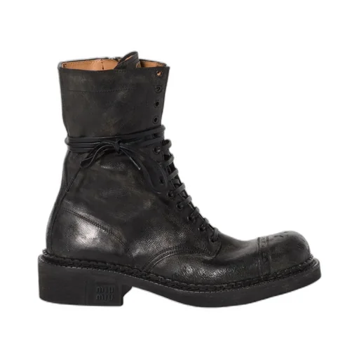 Logo-Embossed Lace-Up Boots