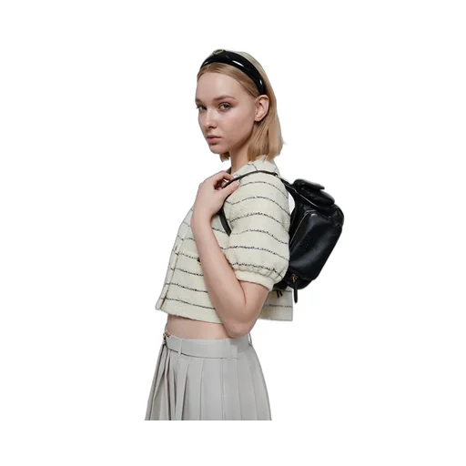 Striped Wool Button Casual Jacket