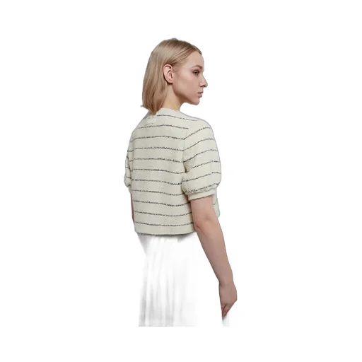 Striped Wool Button Casual Jacket
