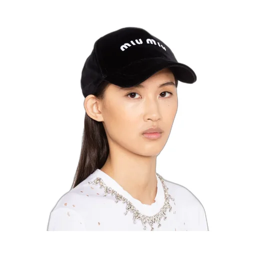 Logo Embroidered Velvet Baseball Hat