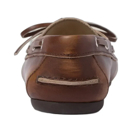 Unlined Bleached Leather Boat Shoes