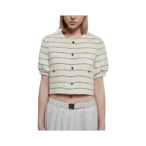 Striped Wool Button Casual Jacket