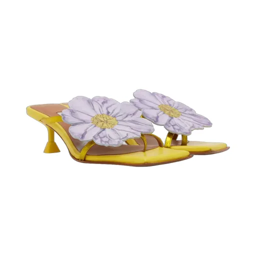 Square-Headed High-Heeled Sandals