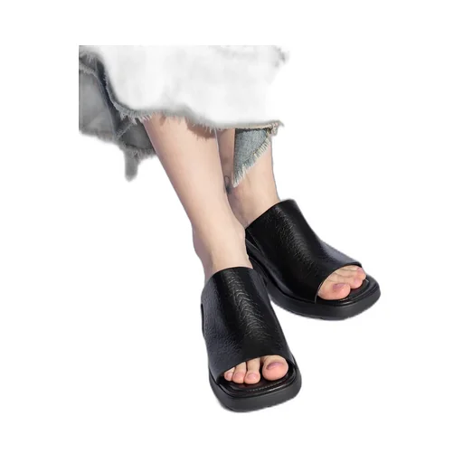 Block-Heel Open-Toe Slides