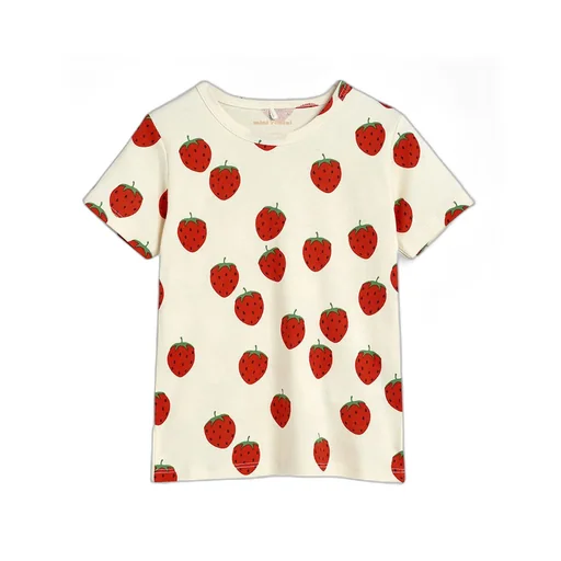 Organic Cotton T-Shirt With Strawberry Print