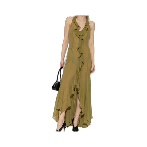 Ruffle-Detailing Midi Dress