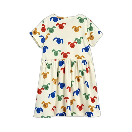 Baby Girl Organic Cotton Dress With All-Over Bunny Print