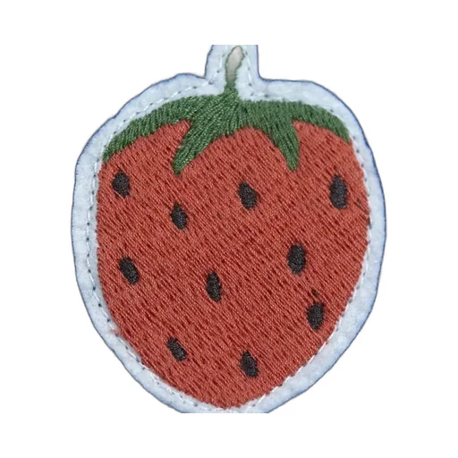 Organic Cotton Denim Shorts With Strawberry Patch