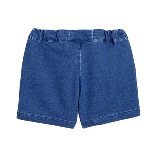 Organic Cotton Denim Shorts With Strawberry Patch