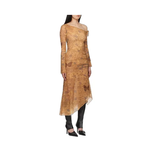 Abstract-Pattern Print Midi Dress