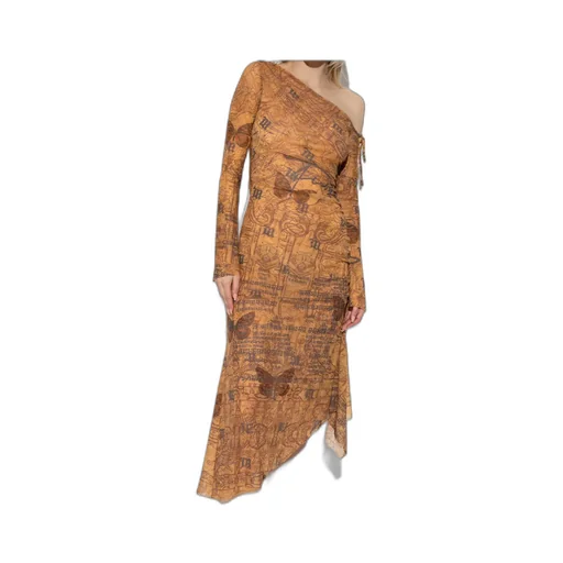 Abstract-Pattern Print Midi Dress