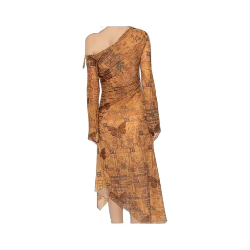Abstract-Pattern Print Midi Dress