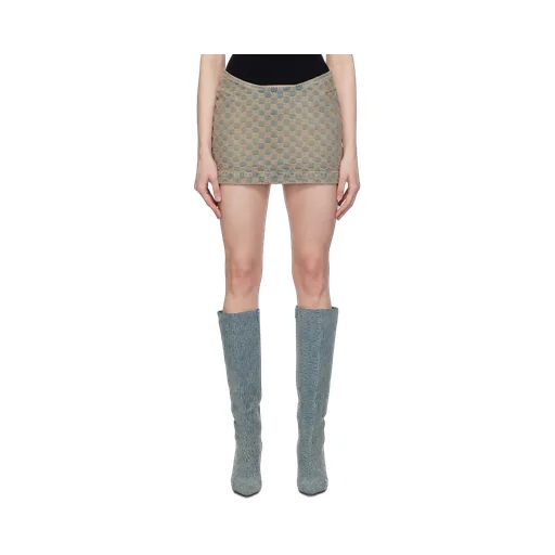 Monogram-Pattern Mini Skirt
