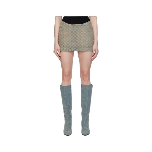 Monogram-Pattern Mini Skirt