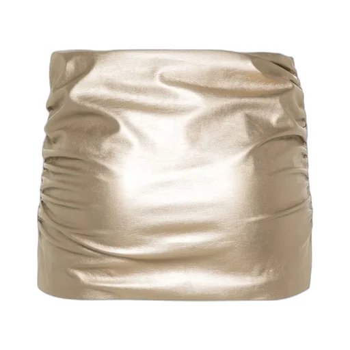 Ruched Metallic Miniskirt