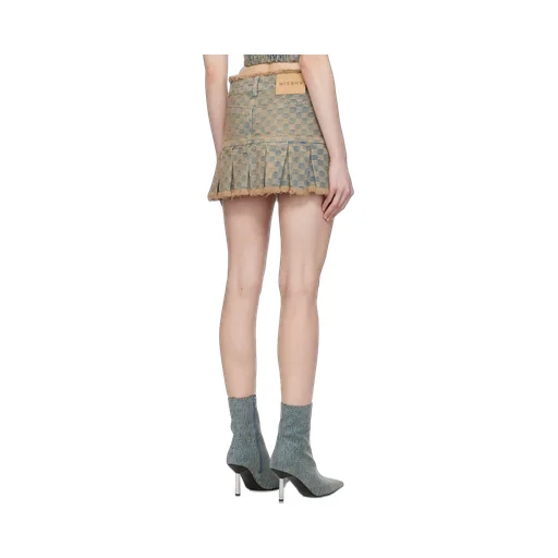 Monogram-Jacquard Denim Miniskirt