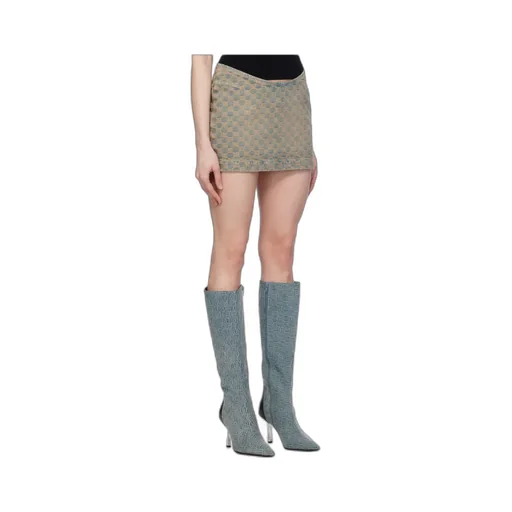 Monogram-Pattern Mini Skirt