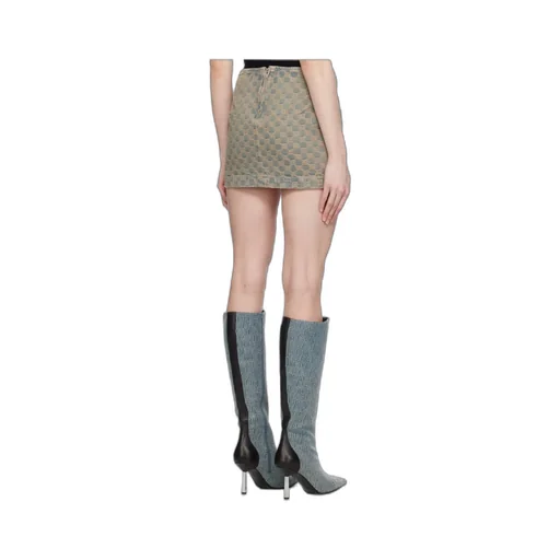 Monogram-Pattern Mini Skirt