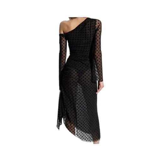 Logo-Flocked Midi Dress