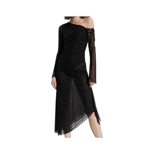 Logo-Flocked Midi Dress