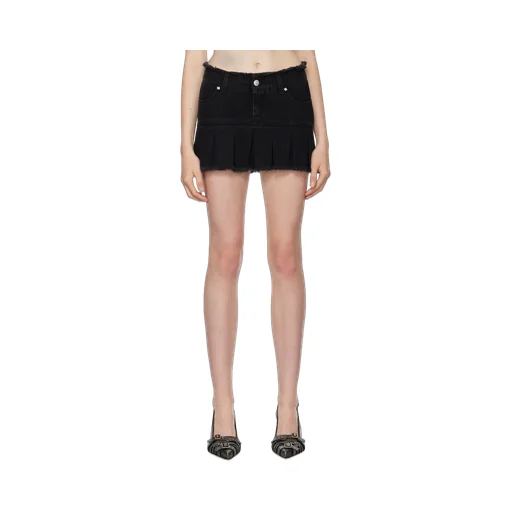 Logo Patch Denim Skirt