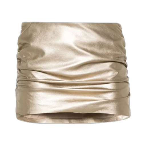Ruched Metallic Miniskirt