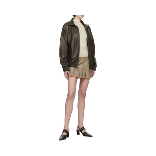 Monogram-Jacquard Denim Miniskirt