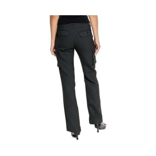 Pinstriped Straight Trousers