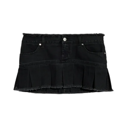 Logo Patch Denim Skirt